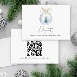 Winter elegant Bridal shower QR code for registry Enclosure Card
