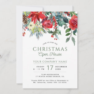 Winter elegant corporate Christmas open house Invitation