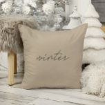 Winter • Elegant Minimalist Taupe Christmas Cushion<br><div class="desc">Design features handwritten font and modern minimalist design. View the collection link on this page to see all of the matching items in this beautiful design or see the collection here: https://bit.ly/3Be0KHr</div>