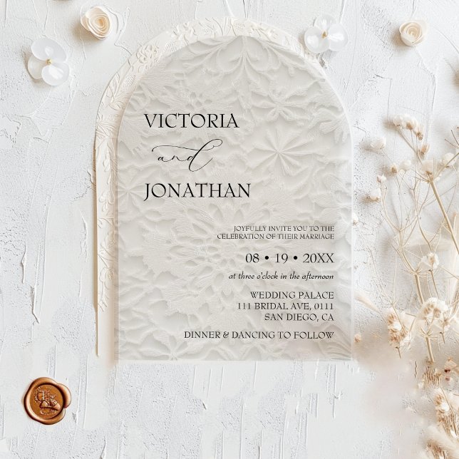 Winter Elegant Simple Wedding  Acrylic Invitations (Creator Uploaded)