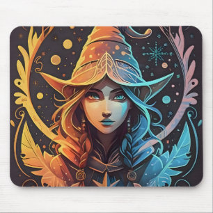Winter Elf Whimsy: Beautiful Logo Style Design Mouse Pad