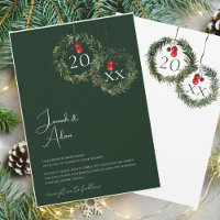 Winter Emerald Green Festive Christmas Wedding