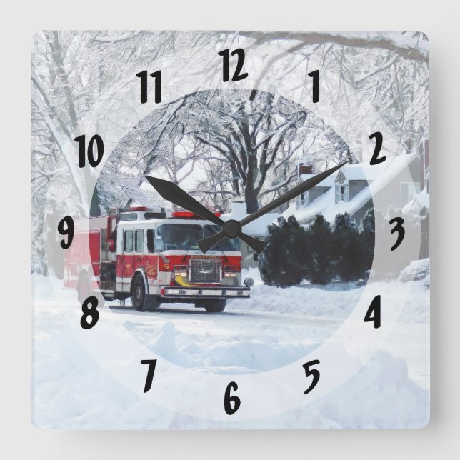Winter Emergency Square Wall Clock (Front)