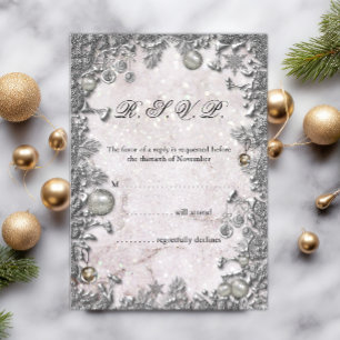 Winter Enchantment Christmas Wedding RSVP Invitation