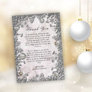 Winter Enchantment Magical Christmas Wedding Thank You Card