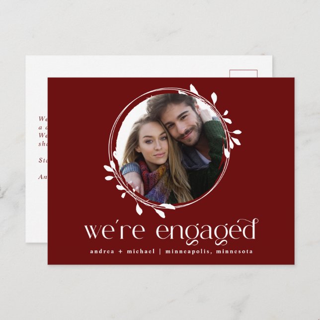 Winter Engagement Photo Announcement Wedding (Front/Back)