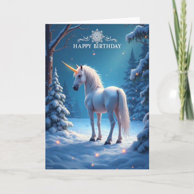 Winter Equine Birthday Card (Front)