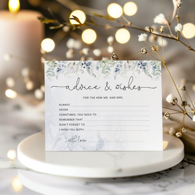 Winter eucalyptus advice and wishes bridal shower (Creator Uploaded)