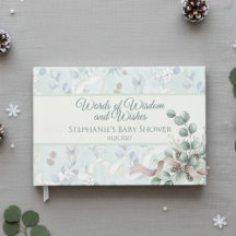 Winter Eucalyptus Baby Shower Guest Book