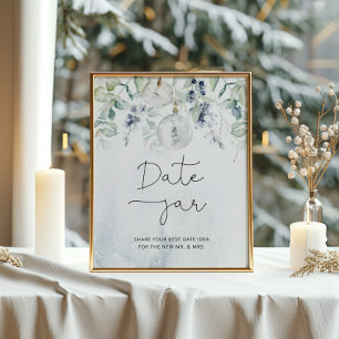 Winter Eucalyptus Date jar bridal game Poster