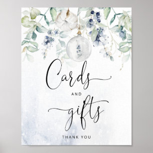 Winter eucalyptus elegant cards and gifts poster