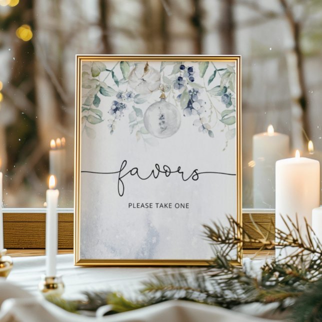 Winter eucalyptus elegant favors please take one poster (Creator Uploaded)