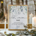 Winter eucalyptus Hot cocoa bar Poster<br><div class="desc">Winter Christmas bubble Hot cocoa bar Poster. Winter bridal shower table decoration.
Matching items available.</div>
