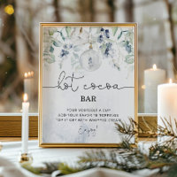 Winter eucalyptus Hot cocoa bar Poster