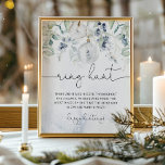 Winter eucalyptus ring hunt poster<br><div class="desc">Winter eucalyptus ring hunt Poster. Bridal shower game sign.
Matching items available.</div>