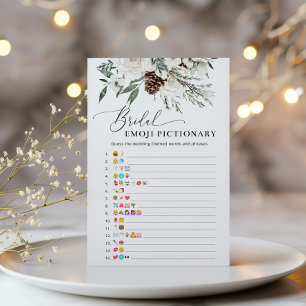 Winter evegreen bridal shower emoji pictionary