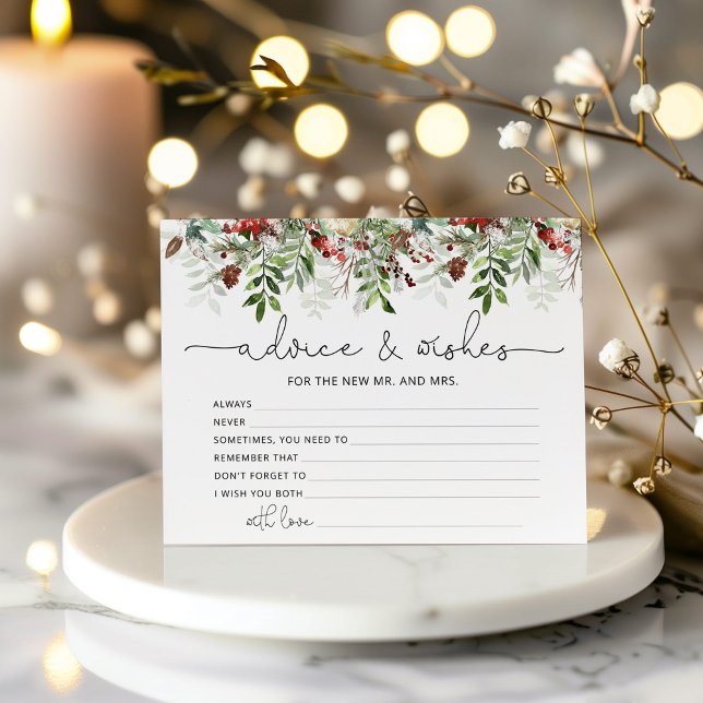 Winter evergreen advice and wishes bridal shower (Creator Uploaded)