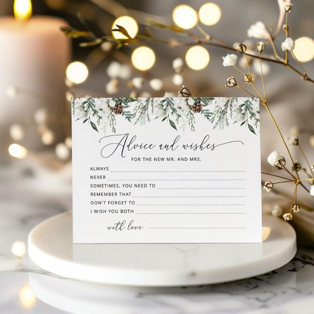 Winter evergreen advice and wishes bridal shower (Creator Uploaded)