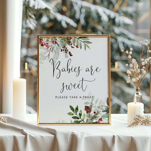 Winter evergreen Babies are sweet Poster (Creator Uploaded)