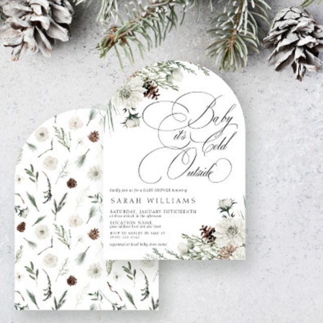 Winter Evergreen Baby its Cold Outside Baby Shower Invitation (Creator Uploaded)