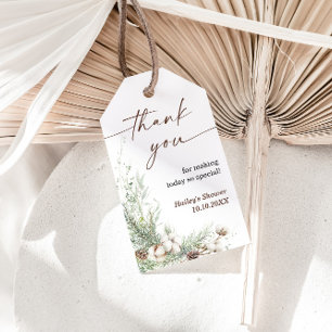 Winter Evergreen Baby Shower Favour Tag