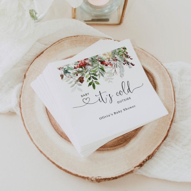 Winter evergreen baby shower napkins (Creator Uploaded)