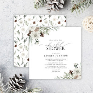Winter Evergreen Elegant Bridal Shower Invitation