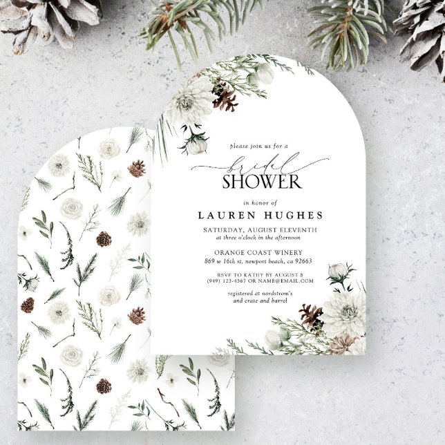 Winter Evergreen Elegant Bridal shower invitation (Creator Uploaded)