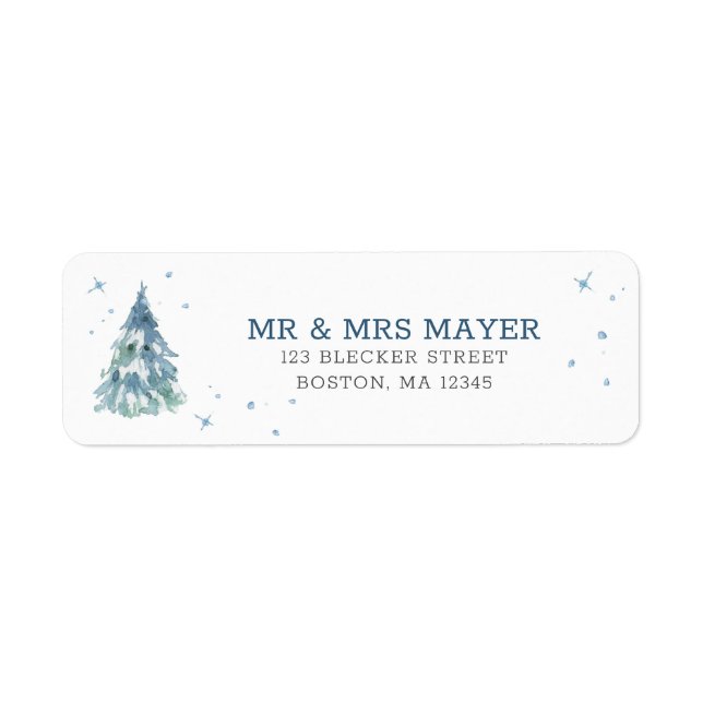 Winter Evergreen Forest Watercolor Wedding (Front)