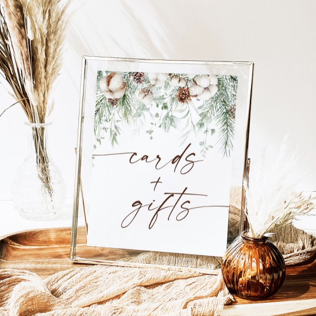 Winter Evergreen Holiday Cards and Gifts Sign (Creator Uploaded)