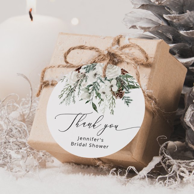 Winter evergreen pine tree bridal shower favour ta tags (Creator Uploaded)