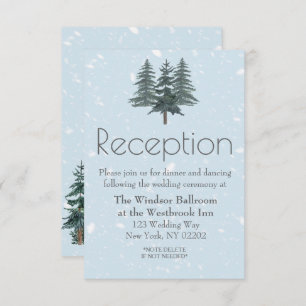 Winter Evergreen Pine Trees Reception Card