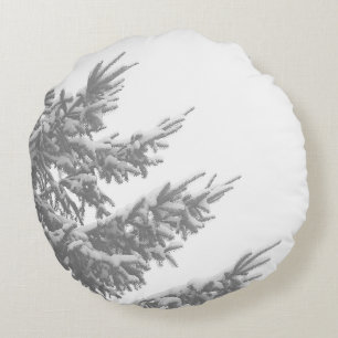 Winter Evergreen Round Cushion