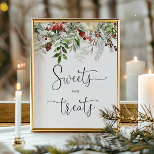 Winter evergreen Sweets and treats table Poster