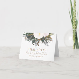 Winter Evergreen Wedding Thank You Card