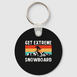 Winter Extreme Sports Mountains Snowboarding Frees Key Ring