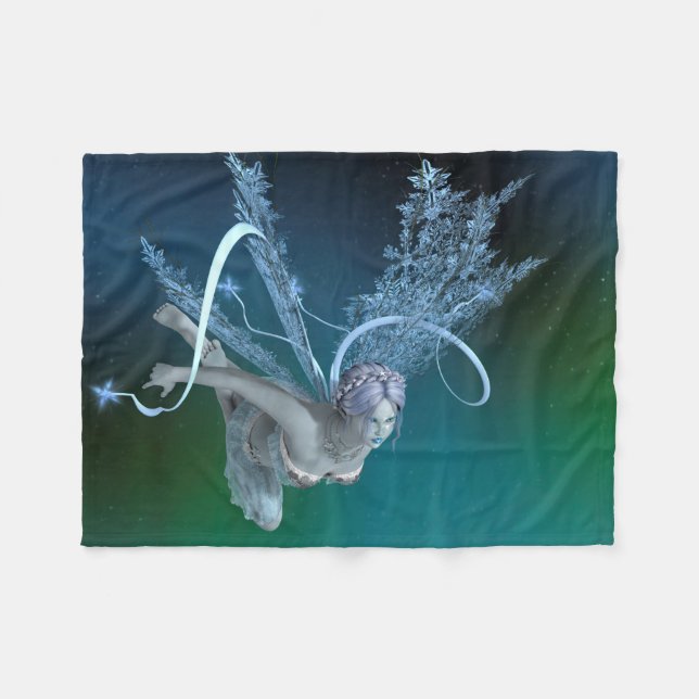 Winter Fairy Fleece Blanket (Front (Horizontal))