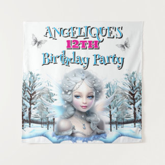 Winter fairy party decorations girls birthday tapestry