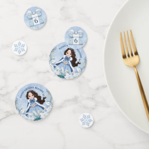 Winter Fairytale Princess Black Hair Confetti