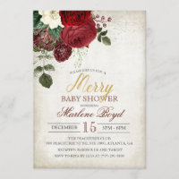 Winter Fall Holiday Baby Shower Invitation