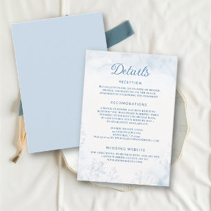 Winter Falling Snow Forest Rustic Wedding Details Enclosure Card