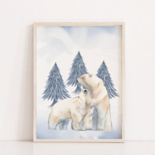 Winter Family Polar Bear Arctic Nursery Wall Decor
