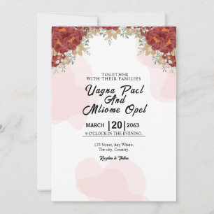 Winter Fantasy Flower Card Design Template