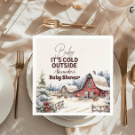 Winter Farm Animals Christmas Baby Shower Napkin<br><div class="desc">Add a touch of woodland charm to your baby shower with our "Woodland Winter Christmas" Baby Shower Napkins. These beautifully designed napkins blend the serene beauty of a winter forest with festive Christmas elements, making them a perfect complement to your celebration. Features: Charming Design: The napkins feature a delightful woodland...</div>