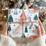 Winter Farm Christmas Wrapping Paper - Rustic<br><div class="desc">Bring the peaceful charm of a countryside winter to your holiday gifts with this Winter Cottage Farm Christmas wrapping paper. Featuring a picturesque scene of cosy cottages, snow-covered trees, and a rustic farm landscape, this wrapping paper captures the serene beauty of winter. Perfect for those who love the warmth of...</div>