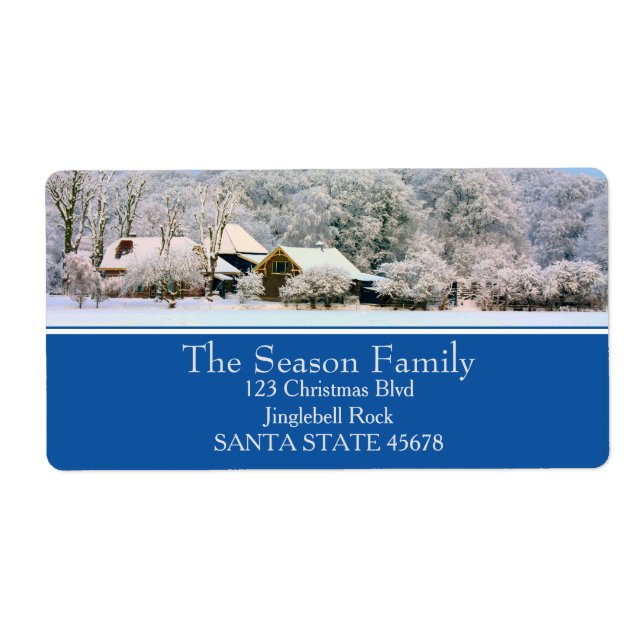 Winter farm Holiday Address Label (Front)