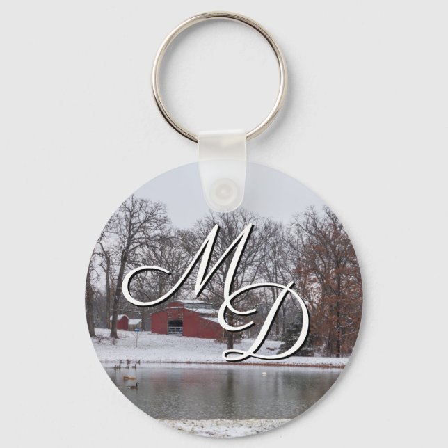 Winter Farm Pano Keychain (Front)