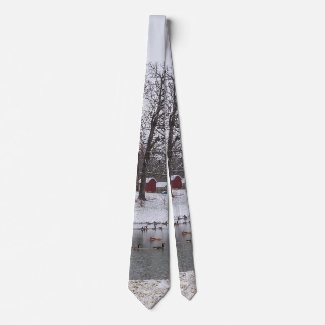 Winter Farm Pano Neck Tie (Front)