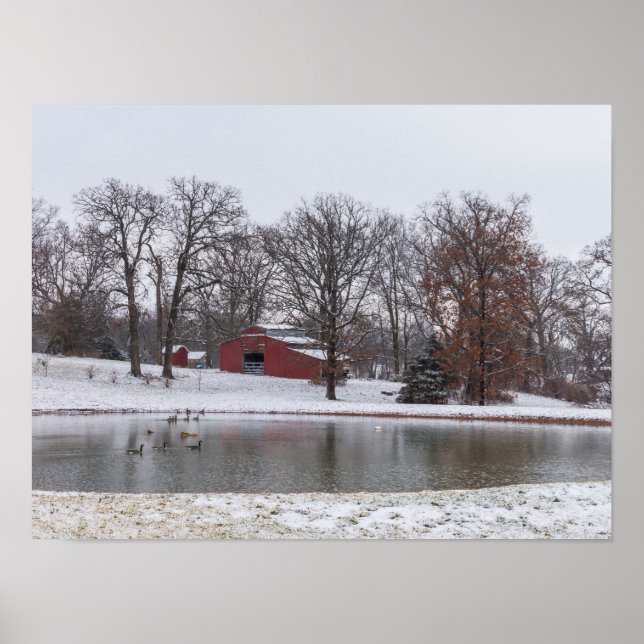 Winter Farm Pano Poster (Front)