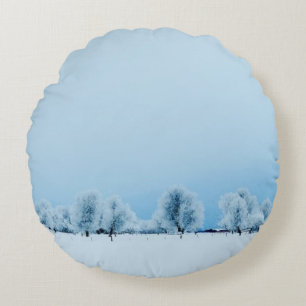 Winter Farm Round Cushion